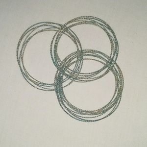 Blue and Silver Bangle Bracelet